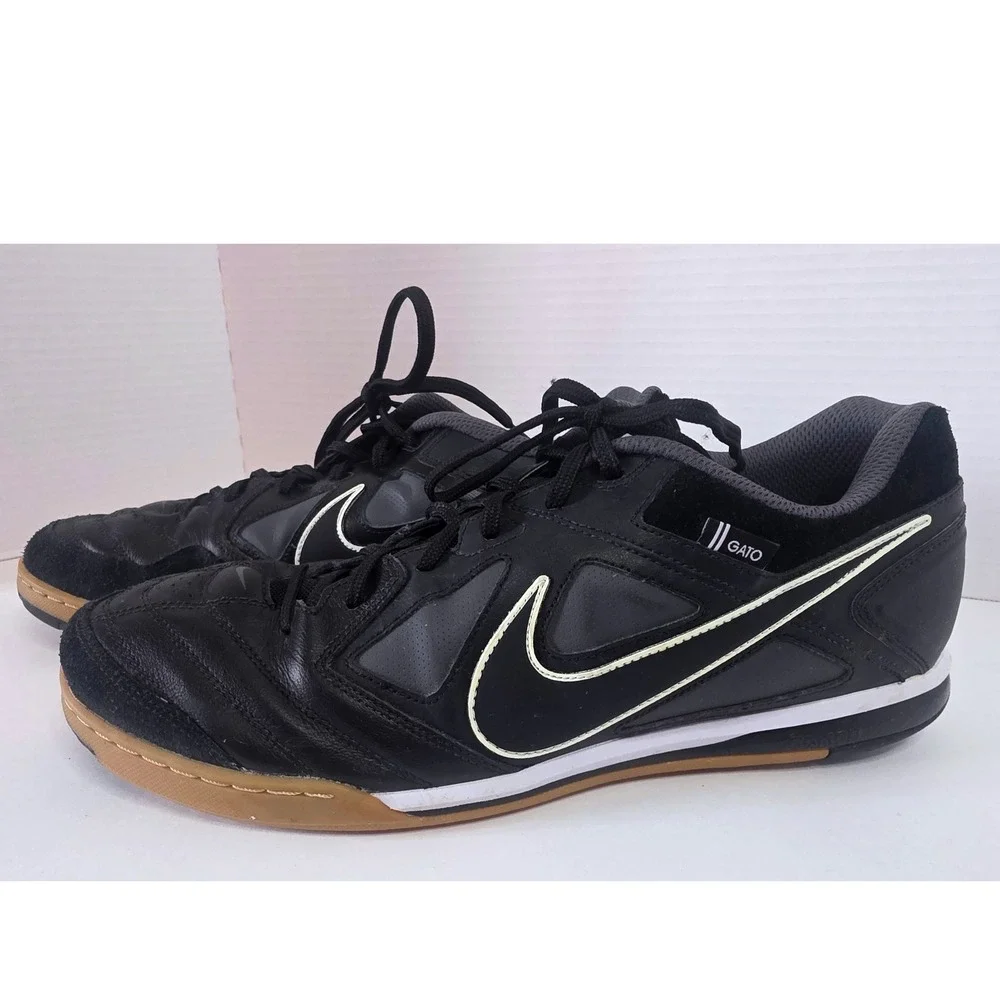 Nike Nike5 Gato Indoor Soccer Shoes Mens Black White Gum SZ 13